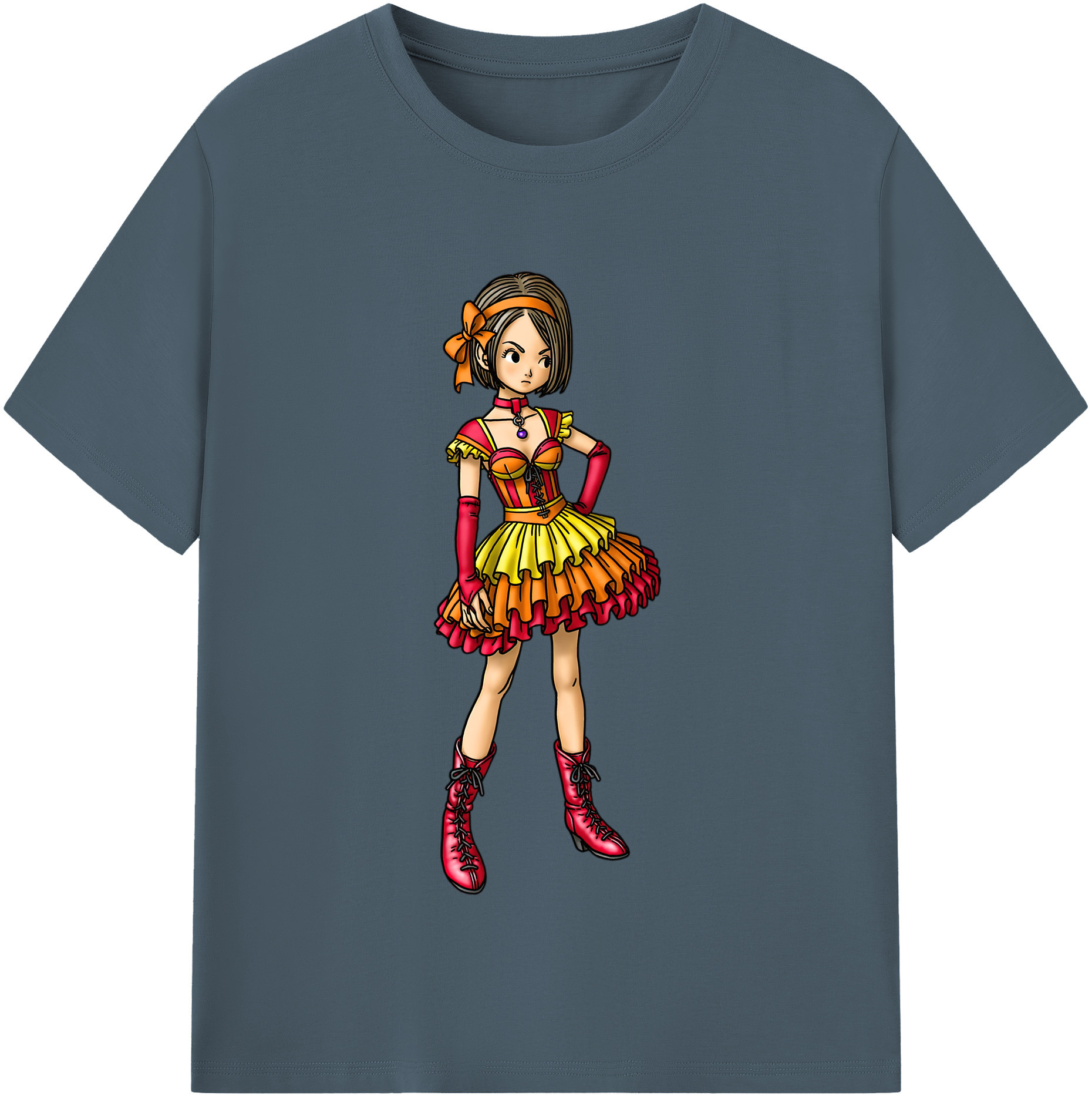 （画像用） ドラゴンクエスト Doragon Kuesuto Dragon Quest 綿100％半袖Tシャツ（フロントプリント）